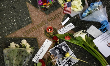 Tributes laid at Leonard Nimoy's star on the walk of fame in Hollywood.