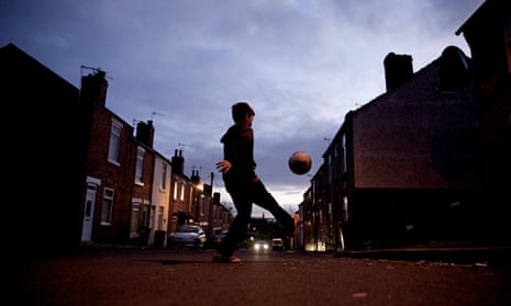 Children playing in the streets in Rotherham