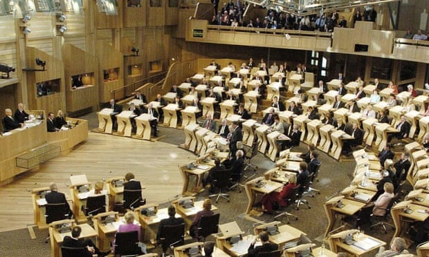 The Scottish parliament's debating chamber.
