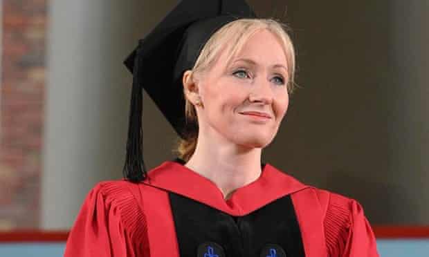 Rowling at her Harvard University commencement address in 2008.