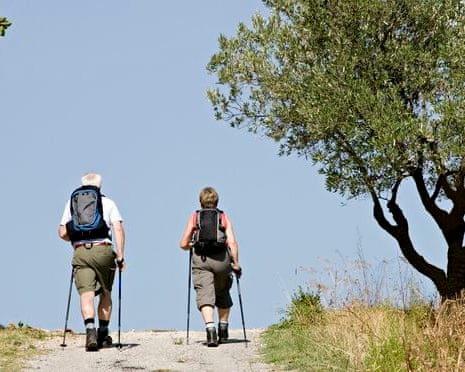 Man and woman walking