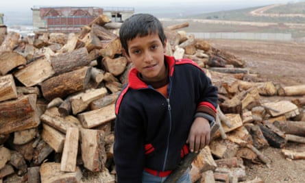 11-year-old Karim, who lives and works in one of the camps for displaced people in the north of Syria close to the border with Turkey.