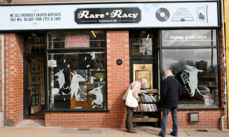 Rare & Racy, a second-hand books and record shop in Sheffield's Devonshire Quarter. Developers plan to demolish the independent shops on the street.