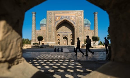 ‘Patterned minarets, glistening cupolas’ ... the dizzying Registan square in Samarkand, south-east Uzbekistan.