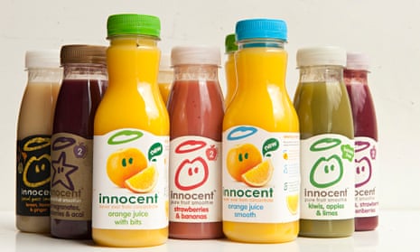 Bottles of Innocent smoothies