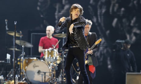 Mick Jagger and the Rolling Stones performing during their 2014 concert at Tokyo Dome in Tokyo.