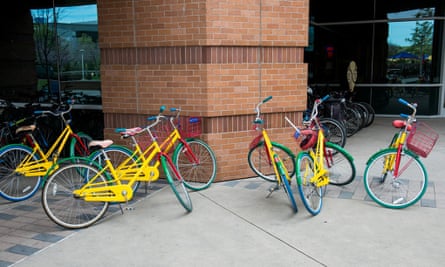 Google bikes on campus at Mountain View HQ in California