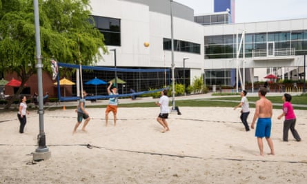 Volleyball on Google campus at Mountain View HQ, California.