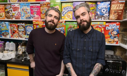 Super bowls: Irish twins Gary and Alan Keely, founders of the Cereal Killer café  in Brick Lane.
