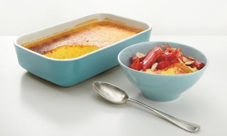 Thomasina Miers' baked custard with orange-roasted rhubarb: 'A sensational pudding.'