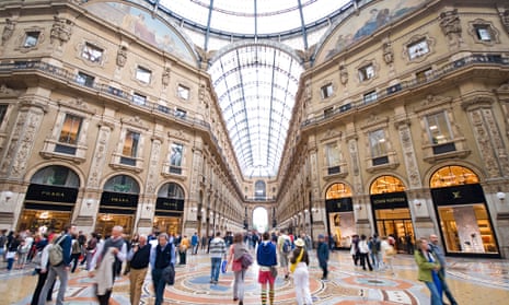 People inside Galleria Vittorio Emanuele II, Milan, Italy