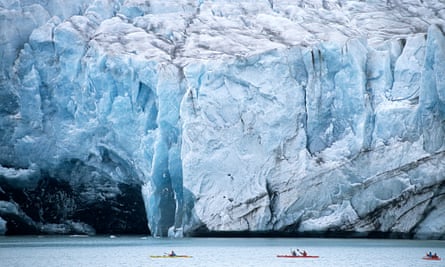 Sea kayakers at the Svalbard Islands