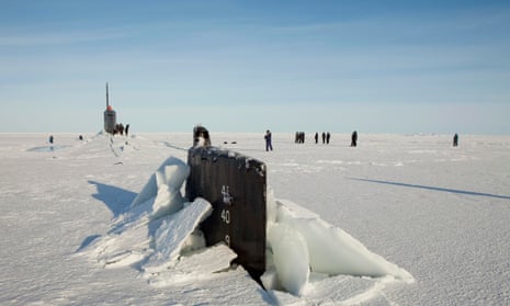 Submarines such as this US one are one of several sources of data on Arctic sea ice thickness.
