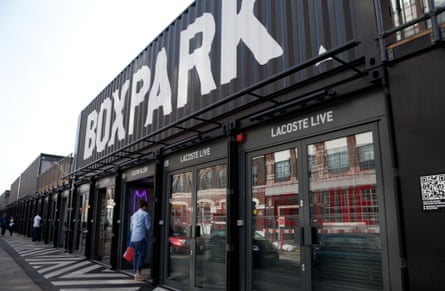 The Boxpark pop-up shopping mall in Shoreditch, London