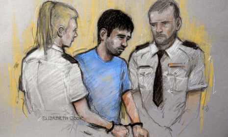 Court artist sketch of Nathan Matthews appearing at Bristol magistrates court.