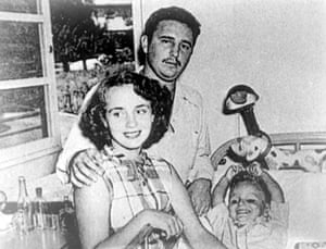 With first wife Mirta and his son Fidelito, or Fidel Jr, early 1950s