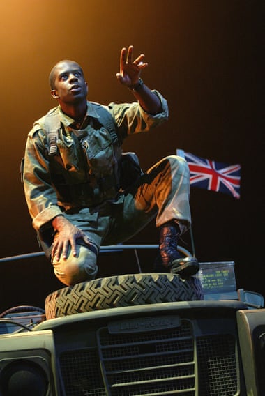 Adrian Lester in Henry V at the Olivier theatre, National Theatre.