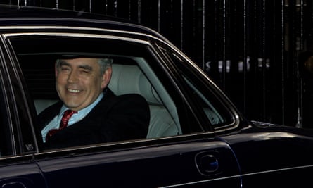 Gordon Brown leaving Downing Street to tender his resignation to the Queen on 11 May 2010