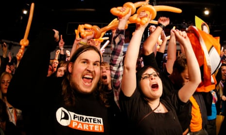 Supporters of the Pirate party in Germany.