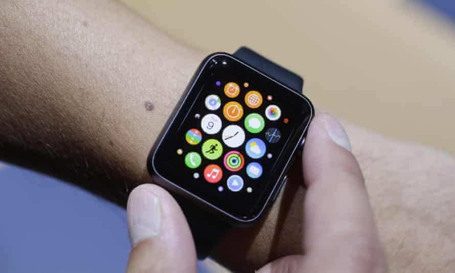 An Apple Watch on a wearer's wrist.