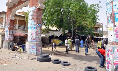 The main gate to the Monday Market, Maiduguri, where a suicide bomb attack took place on Saturday.