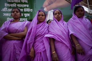 <strong>Dhaka, Bangladesh</strong><br>House maids gather to take part in a female empowerment campaign in front the Dhaka Press Club