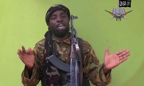 Boko Haram leader Abubakar Shekau speaking to the camera in one of the group's videos, apparently making a formal allegiance to Isis.