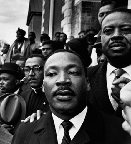 Martin Luther King was the master of non-violent strategy. Here he is pictured in Selma, Alabama, with Reverend Ralph Abernathy in 1965. 