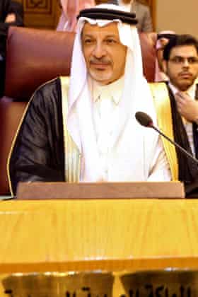 Saudi Arabia’s ambassador to Egypt, Ahmed Kattan, at the Arab League meeting.