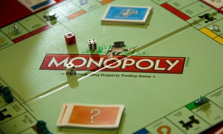 The now-familiar Monopoly board.