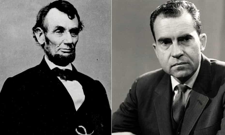 Abraham Lincoln, left and Richard Nixon