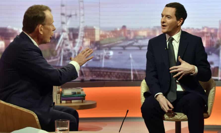 Chancellor George Osborne on The Andrew Marr Show on Sunday.