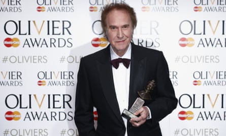 Ray Davies with the Olivier award for outstanding achievement in music.