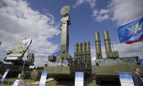 A Russian-made S-300 air defence missile system on display in Zhukovsky, outside Moscow.