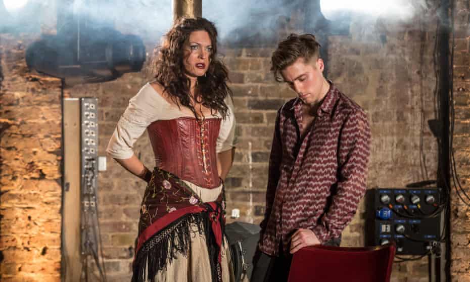 ‘I wanted to tell the story of an opera singer who was starting to lose any sense of where she ended and the opera began.’ Viktoria Vizin (the Chorus) and Jack Farthing as Carmen in Carmen Disruption at the Almeida theatre.