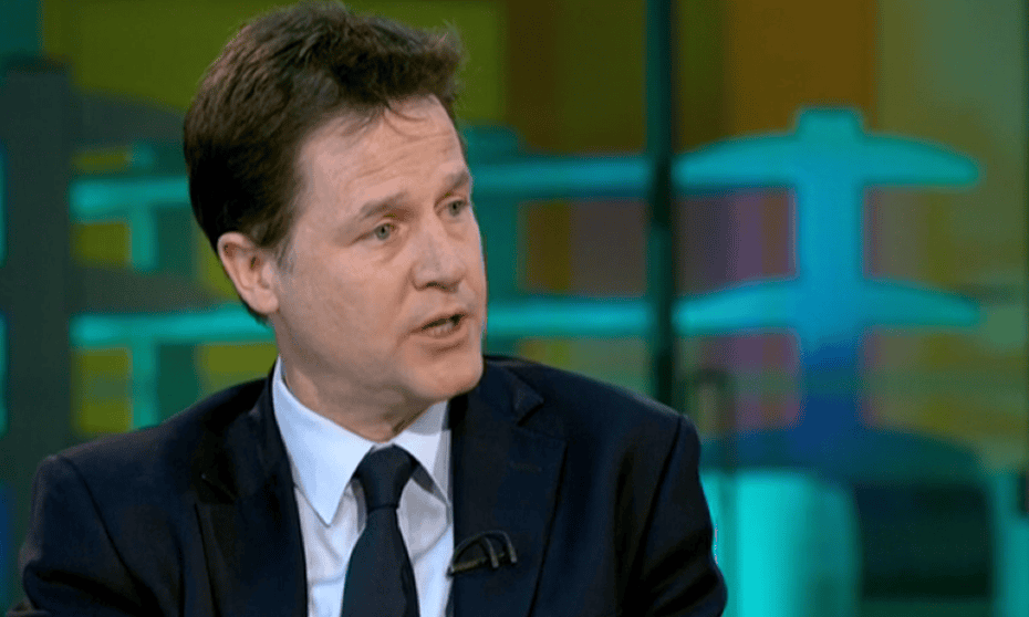 Nick Clegg talks to the BBC’s Evan Davis