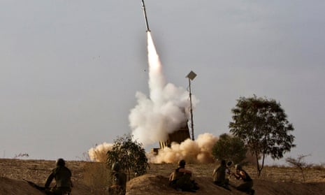 An Iron Dome launcher fires an interceptor rocket near the southern city of Beersheba in 2012
