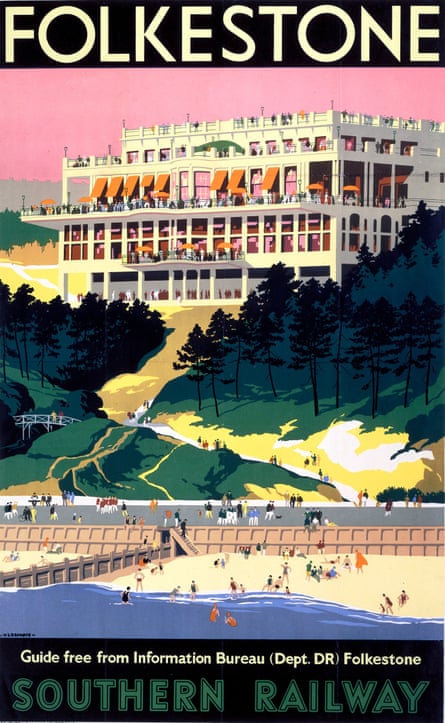 A poster from an earlier age, promoting rail travel to Folkestone.