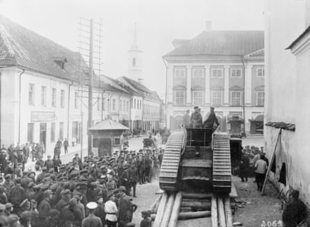 Men of Estonia's tiny army organise in the main square of Narva on 27 September 1939. The Soviets would invade the following year.