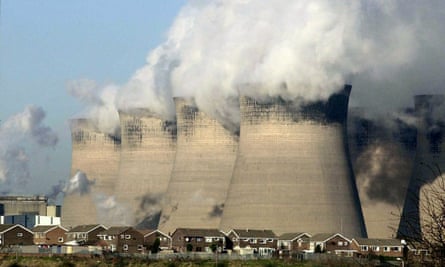 Cooling towers for a coal-fired power station.