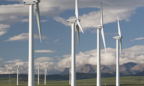A wind farm in southern Alberta, Canada. A new report says the country should exploits its renewable energy resource to cut emissions.