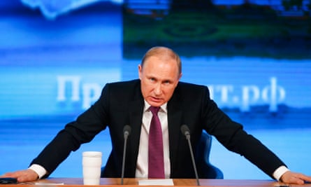 Vladimir Putin in a TV studio