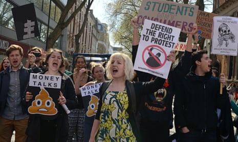 Student protest at the Royal Courts Of Justice