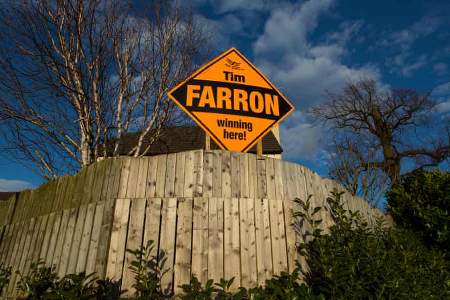Signs for Liberal Democrat candidate Tim Farron in Westmorland and Lonsdale