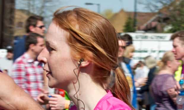 red-head runner in 2013 London Marathon