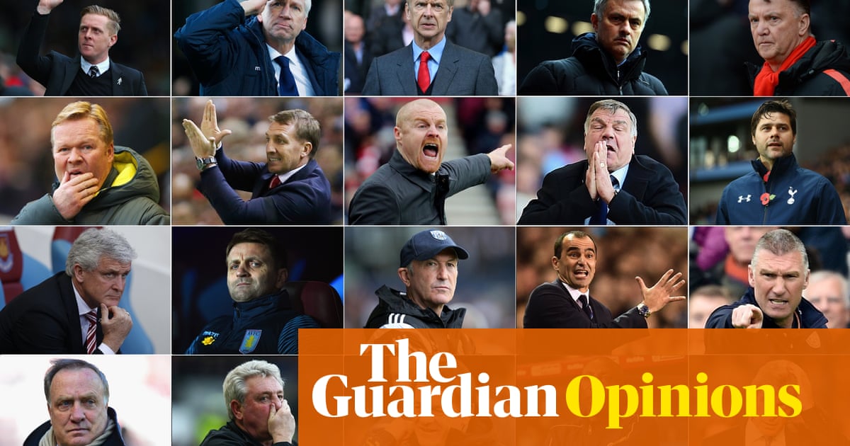 The Premier League Managers Table Garry Monk Top And Manuel