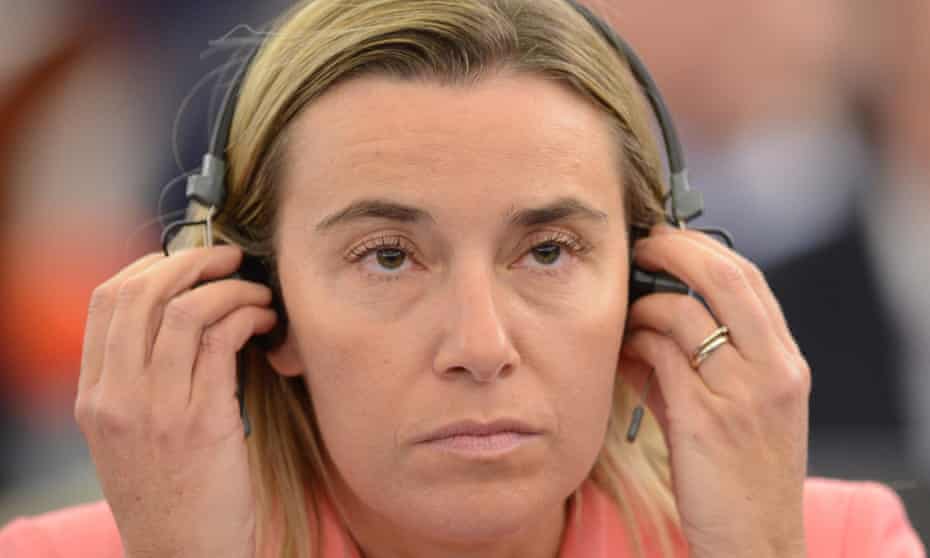 Federica Mogherini of Italy, during the plenary session at the European Parliament in Strasbourg.