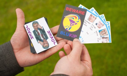 A set of 'Blukip' playing cards issued by the Liberal Democrats.