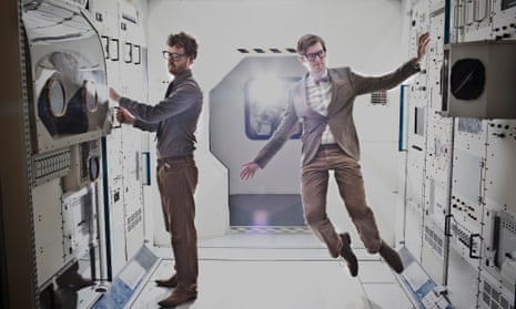 Drummer Wrigglesworth, left, and frontman J. Willgoose, Esq of Public Service Broadcasting.