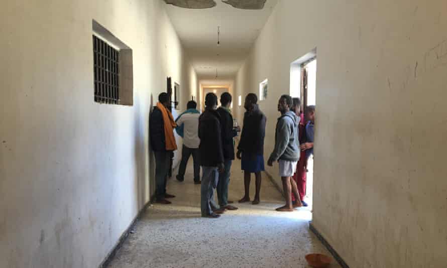 A corridor inside Libya's Zawya detention centre